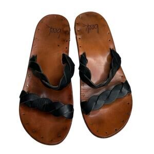 BEEK Hummingbird Sandal Twisted Leather Braid Women's Size 6 Open Toe Preppy